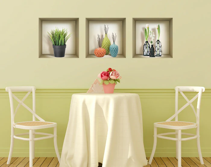3D Niche Wall Art Decals - Set Of 3 | Easy To Apply, Stunning Decorative Stickers For Home And Office - Image 3