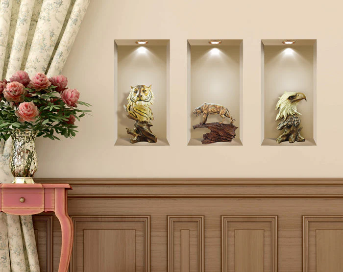 3D Niche Wall Art Decals - Set Of 3 | Easy To Apply, Stunning Decorative Stickers For Home And Office - Image 3