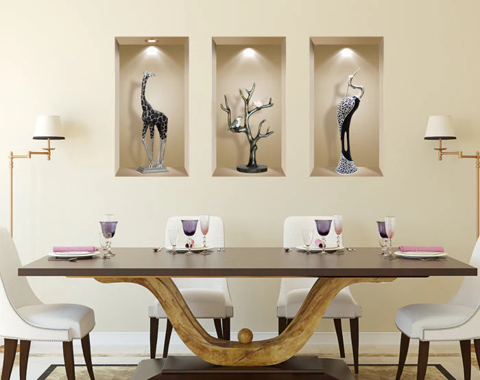 3D Niche Wall Art Decals - Set Of 3 | Easy To Apply, Stunning Decorative Stickers For Home And Office - Image 4