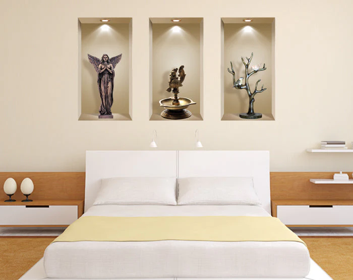 3D Niche Wall Art Decals - Set Of 3 | Easy To Apply, Stunning Decorative Stickers For Home And Office - Image 3