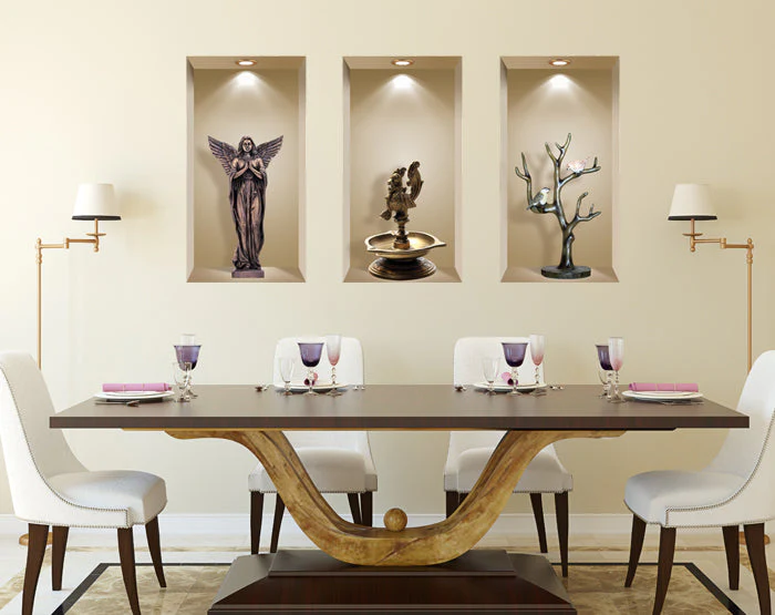 3D Niche Wall Art Decals - Set Of 3 | Easy To Apply, Stunning Decorative Stickers For Home And Office - Image 4