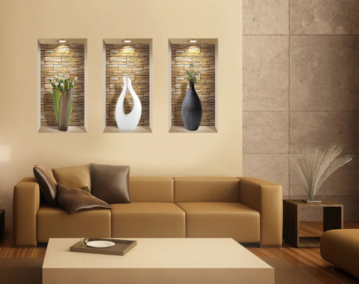 3D Niche Wall Art Decals - Set Of 3 | Easy To Apply, Stunning Decorative Stickers For Home And Office - Image 4