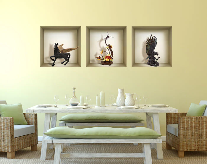 3D Niche Wall Art Decals - Set Of 3 | Easy To Apply, Stunning Decorative Stickers For Home And Office - Image 3