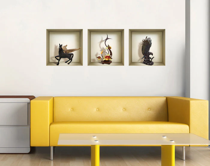 3D Niche Wall Art Decals - Set Of 3 | Easy To Apply, Stunning Decorative Stickers For Home And Office - Image 4