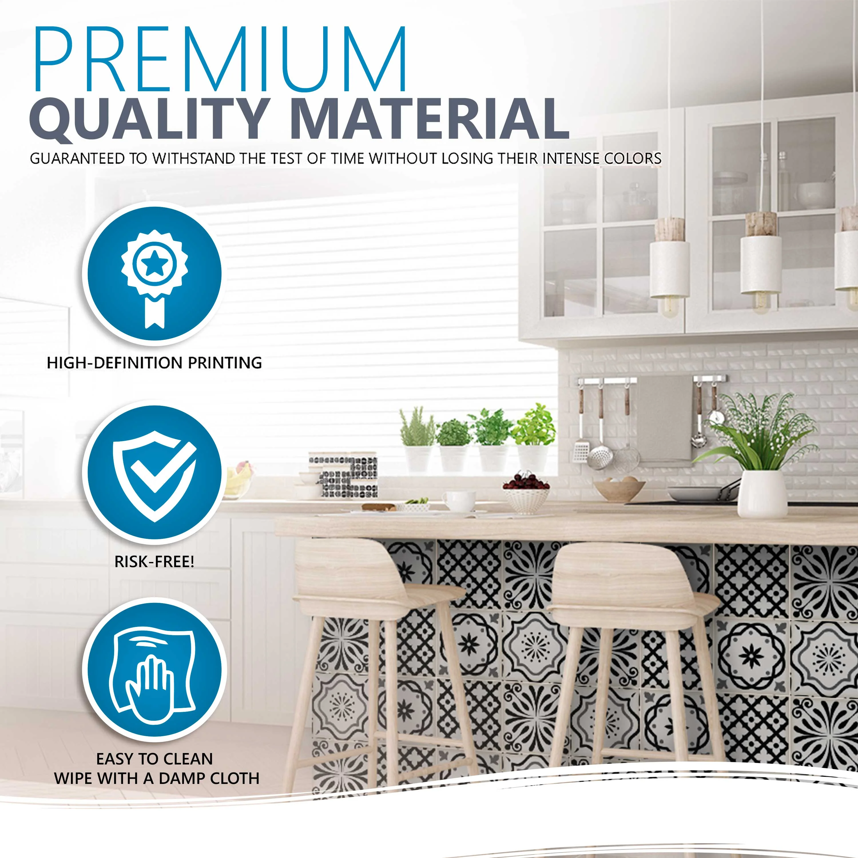 Space design Tile Stickers multiple Gray tiles patterns Model - B100 - Image 10