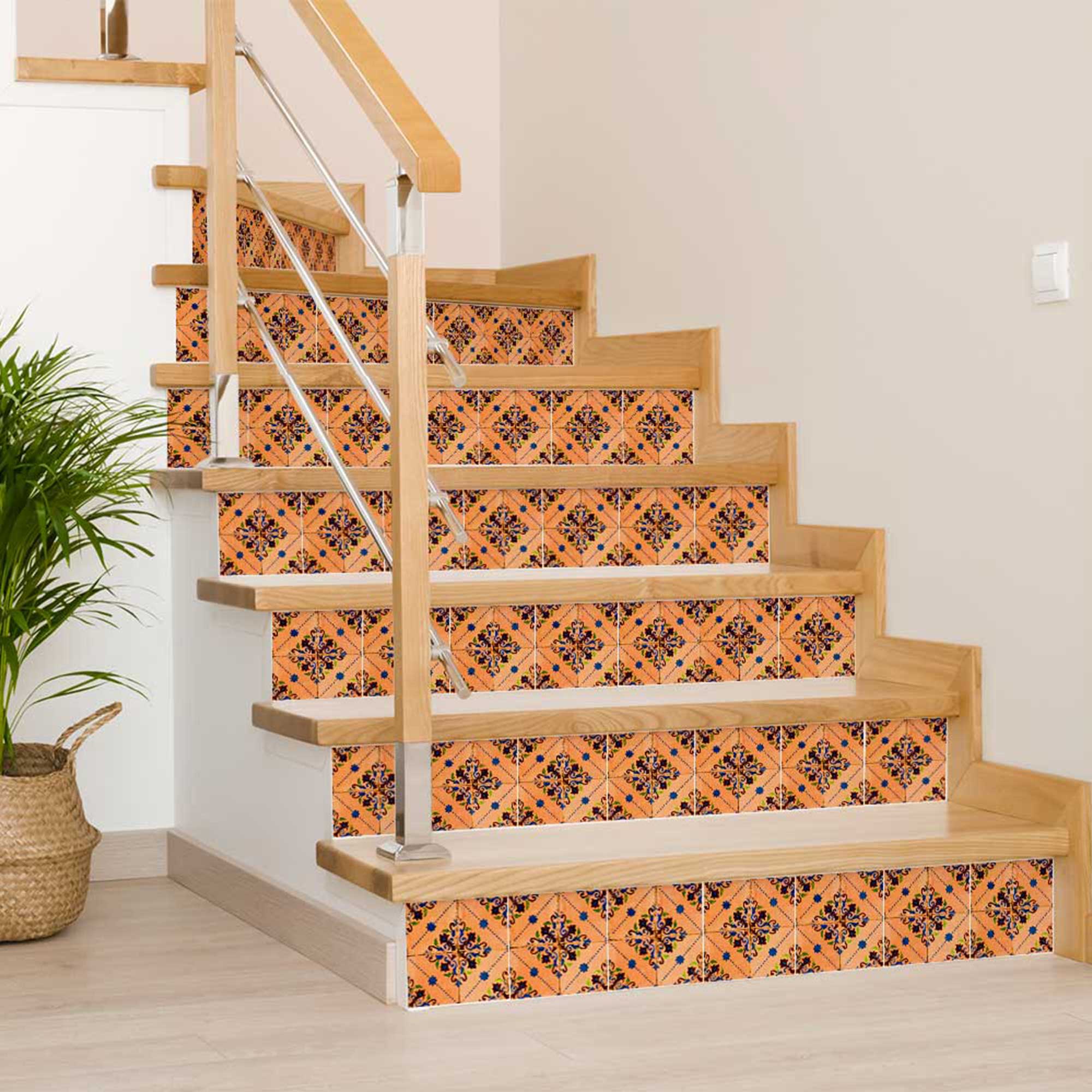 Vintage Spanish Tile Stickers home decoration Orange backsplash Model - H8 - Image 4