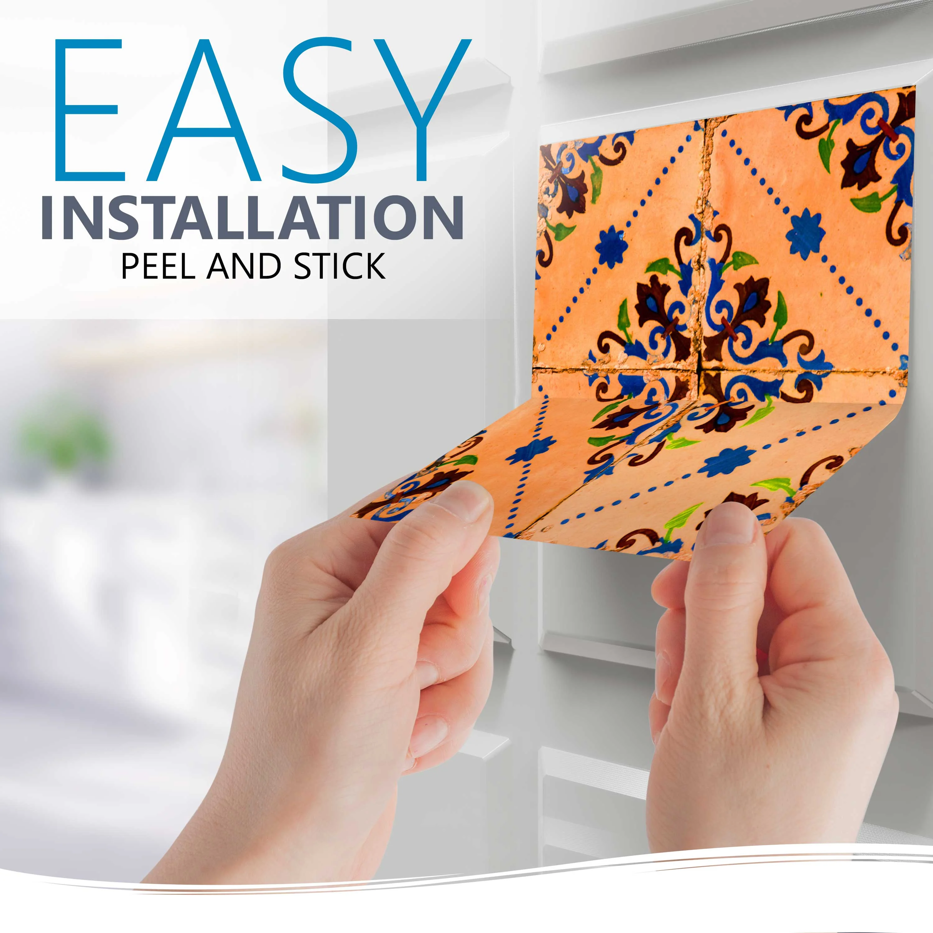 Vintage Spanish Tile Stickers home decoration Orange backsplash Model - H8 - Image 8