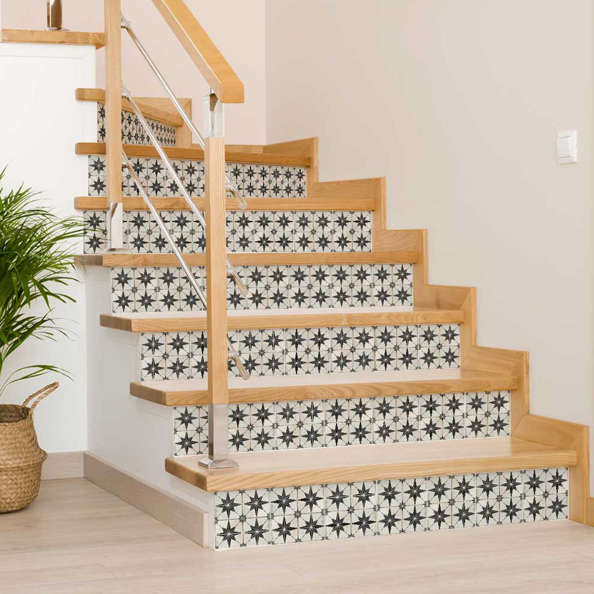 Vintage Black stars pattern hassle-free wall tiles easy to install home décor Model - R1 - Image 4