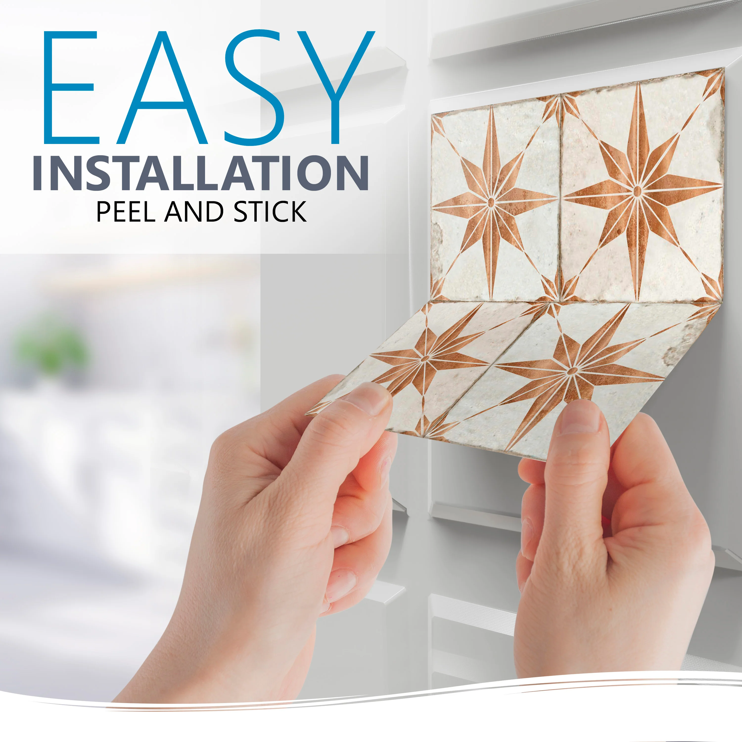 Vintage Gold Star peel-and-stick kitchen backsplash stylish bathroom tiles Model - R2 - Image 7