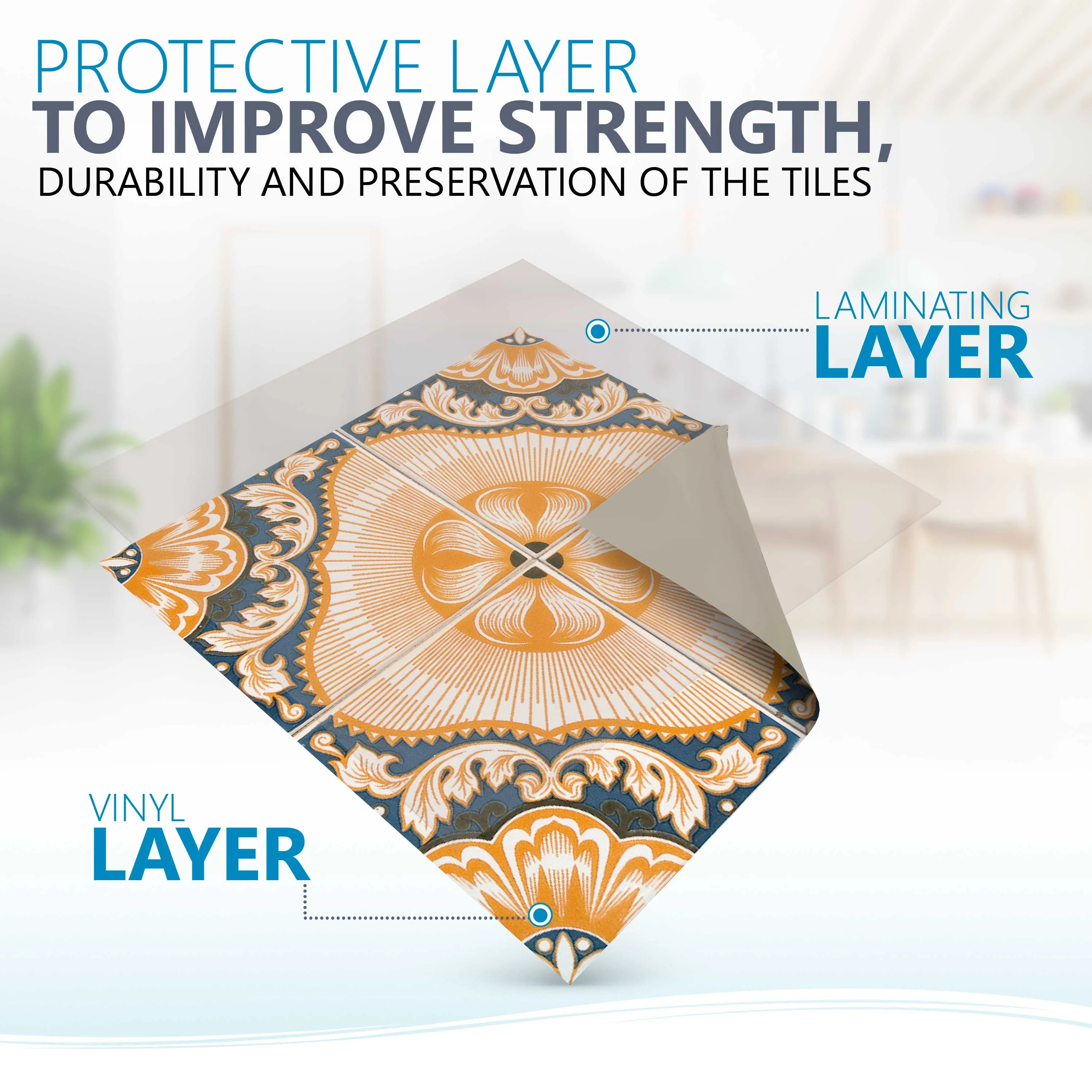 Orange Spanish backsplash Easy-to-Install Peel and stick tile stickers Model - H1 - Image 11