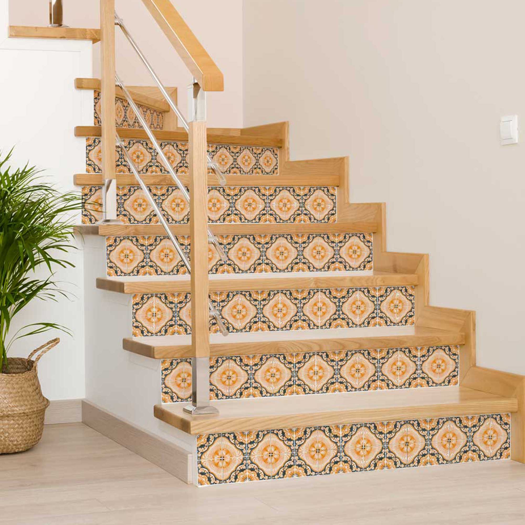 Orange Spanish backsplash Easy-to-Install Peel and stick tile stickers Model - H1 - Image 4